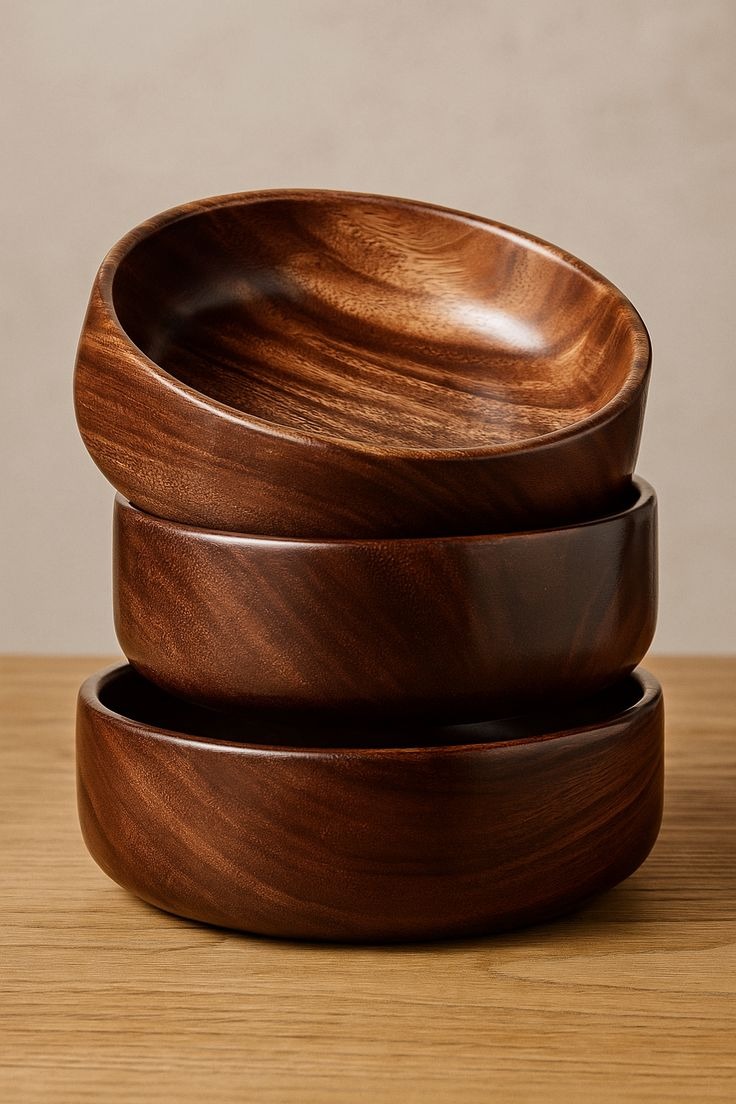 Stackable Wooden Dessert Bowl Set of 3 AH-203 Moradabad